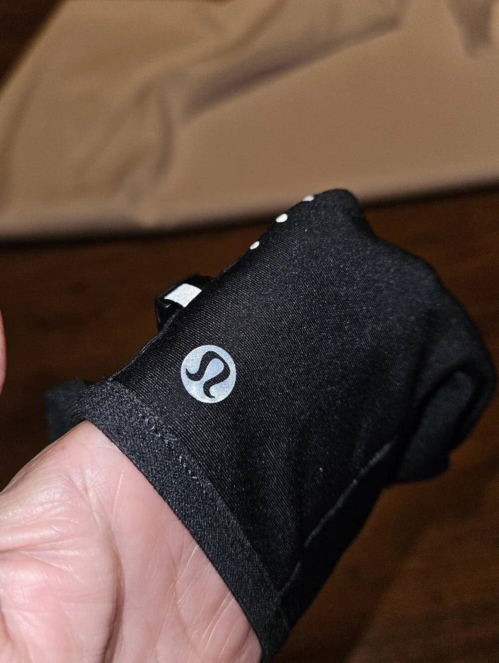 lululemon athletica Black Lightweight Running Gloves with Reflective Trim
